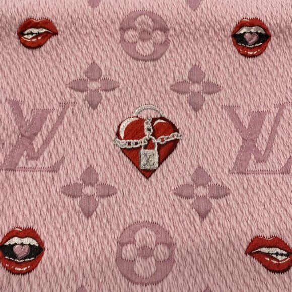 LOUIS VUITTON Echalp Logomania Pink Red Multi - Scarf Wool 413-051925 - Picture 2 of 5